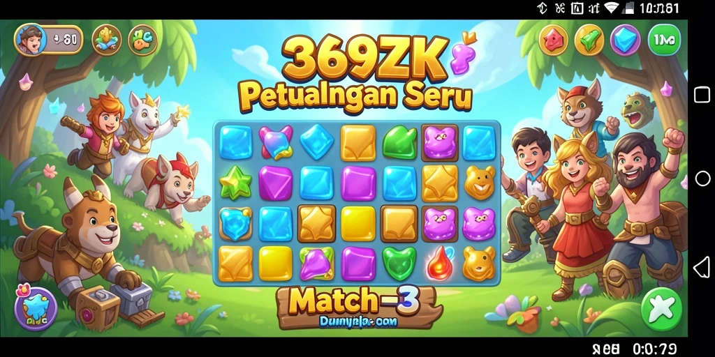 Gameplay seru di 369ZK dengan tantangan Match-3 yang menarik.