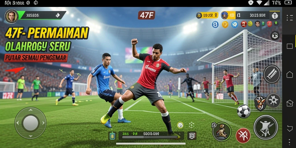 Tampilan gameplay seru dari 47F dengan berbagai mode olahraga.