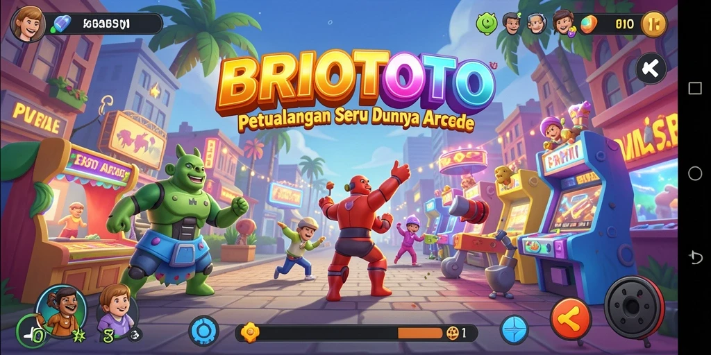 Screenshot BRIOTOTO menampilkan gameplay seru dengan karakter menarik di level penuh tantangan.