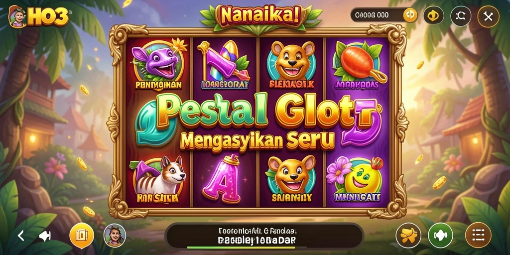 Tampilan utama gameplay HO3 dengan kelimpahan simbol slot.
