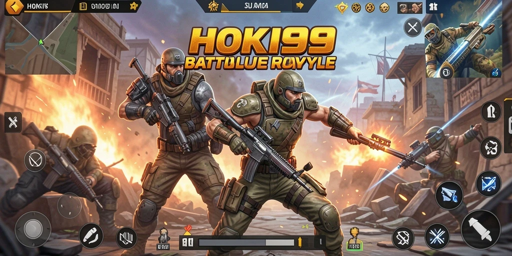 Tampilan menarik dari gameplay Battle Royale HOKI99 yang mendebarkan.