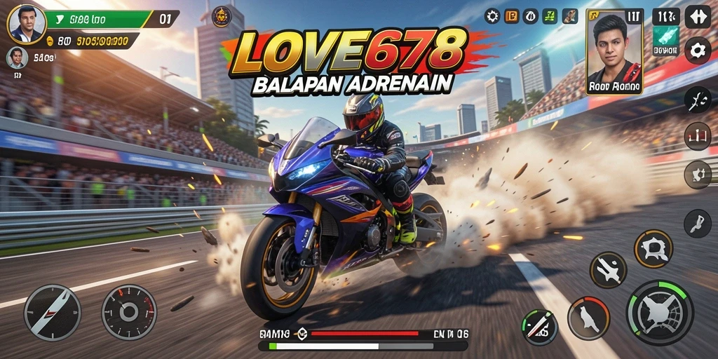 Gameplay menegangkan di lintasan balapan Motor Racing.