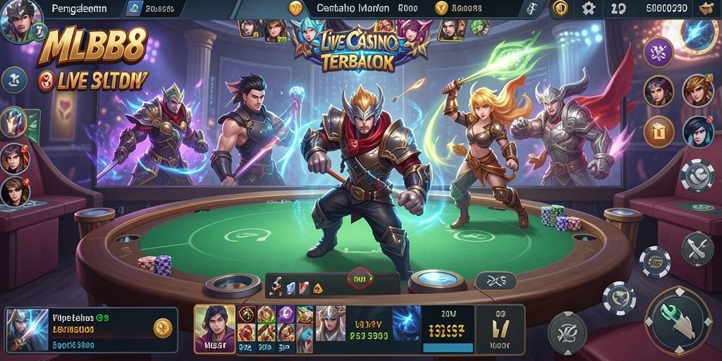 Tampilan gameplay MLBB8 yang menarik dan interaktif di Live Casino.