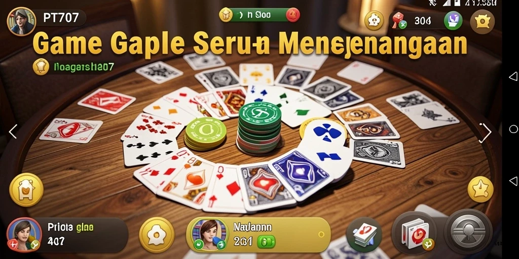 Screenshot PT707 menampilkan gameplay Gaple yang seru dan interaktif.
