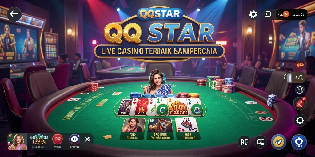 Screenshot gameplay menunjukkan dealer langsung yang menyenangkan dan grafik yang berkualitas tinggi.