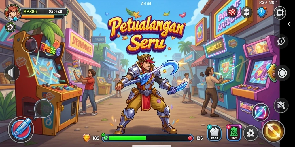 Screenshot menampilkan gameplay seru dari RP886 dalam genre Arcade.