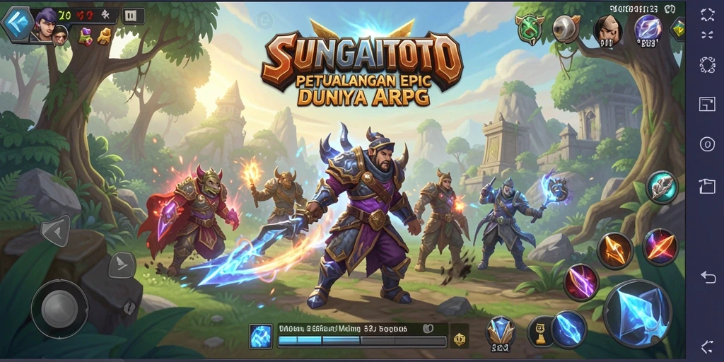 Tampilan seru dari gameplay SUNGAITOTO dengan pertempuran epik.