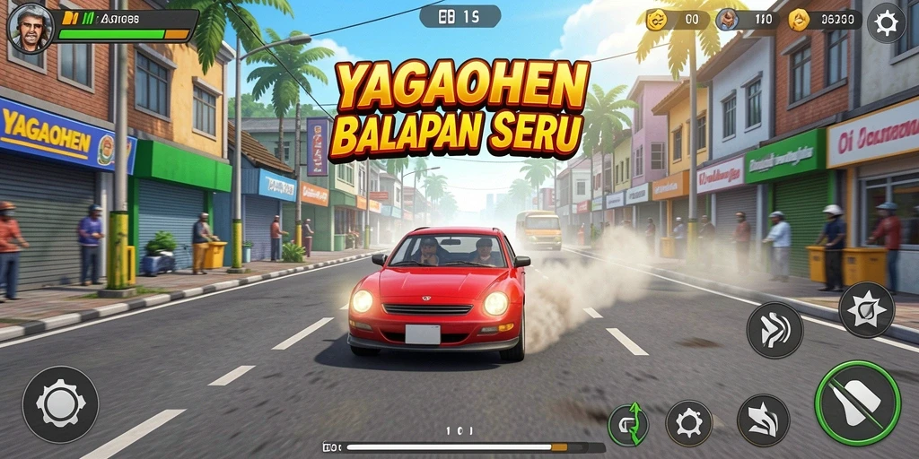Tampilan mendebarkan dari balapan YAGAOHEN dengan kendaraan cepat.