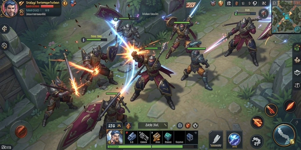 Screenshot utama ZK9 memperlihatkan pertempuran strategis yang seru dalam gameplay.